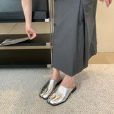 LBSFY  -  Clip Toe Women Slippers Summer Outside Slides Black Gold Silver Brown Fashion Dress Shoes Low Heels Sexy Party Pumps Sandals 39